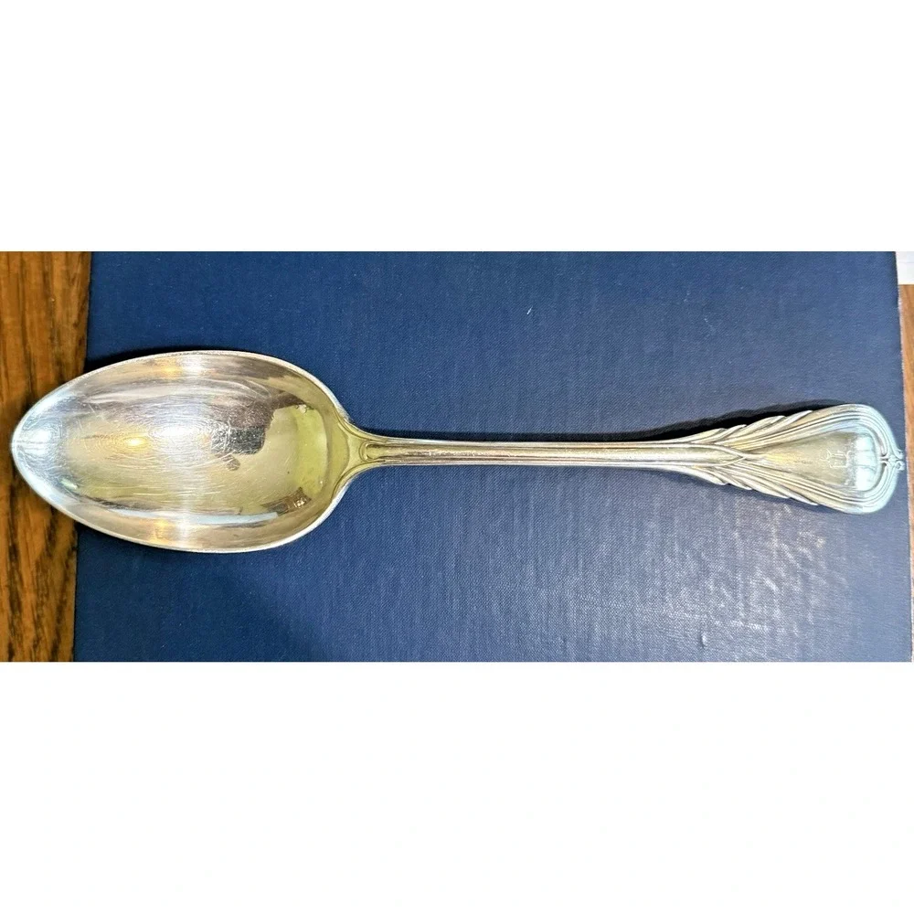 Antique Mappin Brothers Sheffield Silver Plated Serving Spoon Lilly pattern 8.75